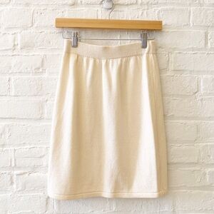 St. John || Santana Knit Pencil Skirt Ivory Cream 2